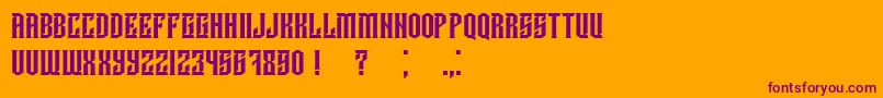Damages Font – Purple Fonts on Orange Background
