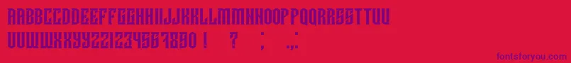 Damages Font – Purple Fonts on Red Background