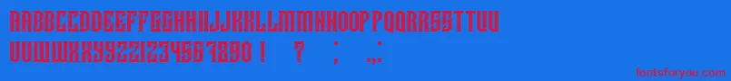 Damages Font – Red Fonts on Blue Background