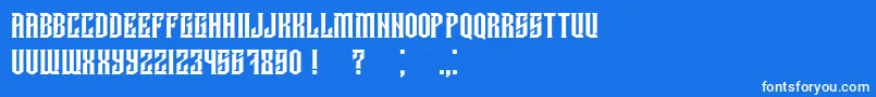Damages Font – White Fonts on Blue Background