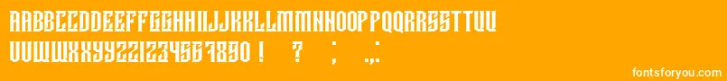 Damages Font – White Fonts on Orange Background
