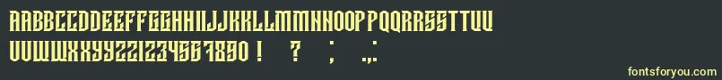 Damages Font – Yellow Fonts on Black Background