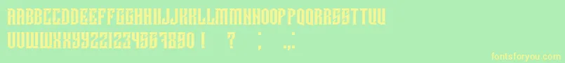 Damages Font – Yellow Fonts on Green Background