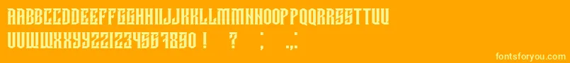 Damages Font – Yellow Fonts on Orange Background