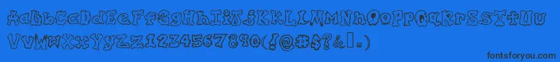 GraffitiInMyBones Font – Black Fonts on Blue Background