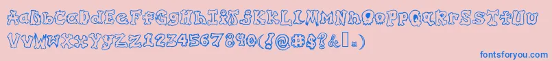 GraffitiInMyBones Font – Blue Fonts on Pink Background