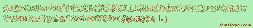 GraffitiInMyBones Font – Brown Fonts on Green Background