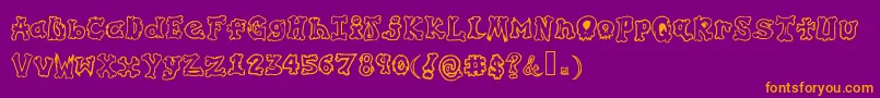 GraffitiInMyBones Font – Orange Fonts on Purple Background