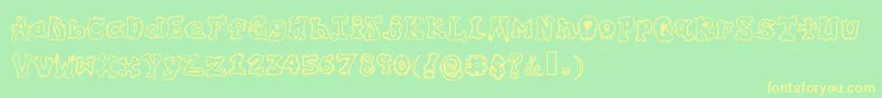 GraffitiInMyBones Font – Yellow Fonts on Green Background