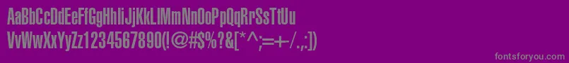 フォントHelveticaltstdUltracomp – 紫の背景に灰色の文字