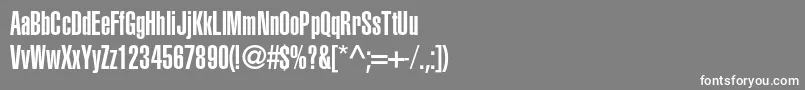 フォントHelveticaltstdUltracomp – 灰色の背景に白い文字