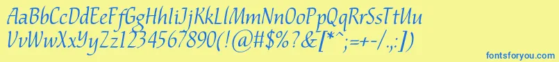 Nataliscriptc Font – Blue Fonts on Yellow Background