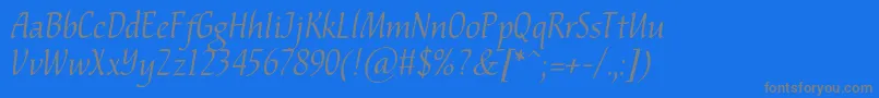 Nataliscriptc-Schriftart – Graue Schriften auf blauem Hintergrund