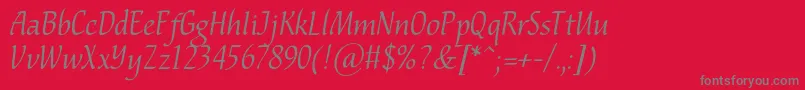 Nataliscriptc Font – Gray Fonts on Red Background