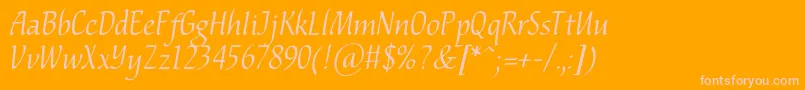 Nataliscriptc Font – Pink Fonts on Orange Background