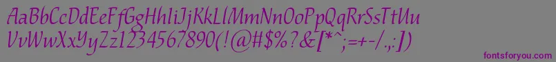 Nataliscriptc Font – Purple Fonts on Gray Background