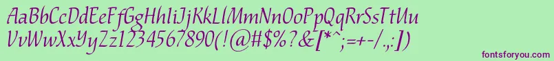 Nataliscriptc Font – Purple Fonts on Green Background