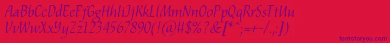 Nataliscriptc Font – Purple Fonts on Red Background