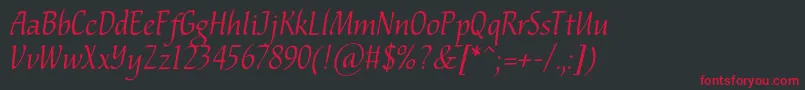 Nataliscriptc Font – Red Fonts on Black Background