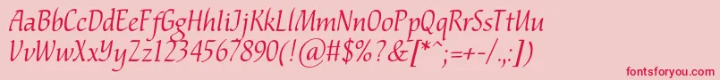 Nataliscriptc Font – Red Fonts on Pink Background