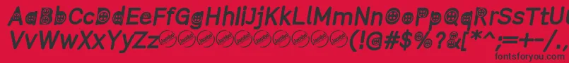 ButtonTItalic Font – Black Fonts on Red Background