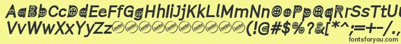 ButtonTItalic Font – Black Fonts on Yellow Background