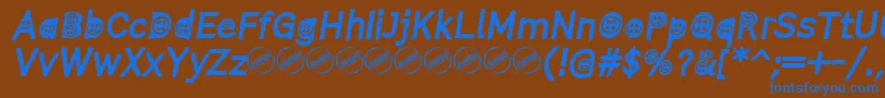 ButtonTItalic Font – Blue Fonts on Brown Background