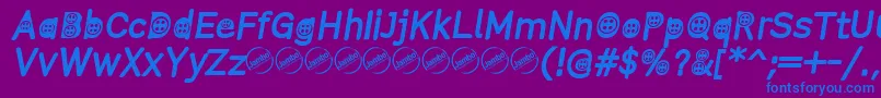 ButtonTItalic Font – Blue Fonts on Purple Background