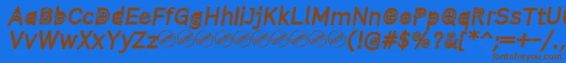 ButtonTItalic Font – Brown Fonts on Blue Background