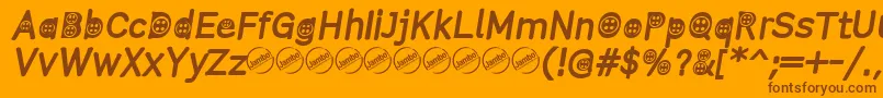 ButtonTItalic Font – Brown Fonts on Orange Background