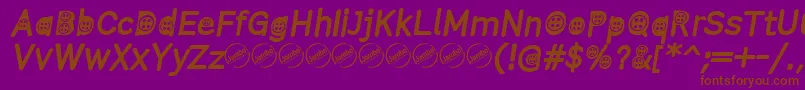ButtonTItalic Font – Brown Fonts on Purple Background