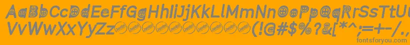 ButtonTItalic Font – Gray Fonts on Orange Background