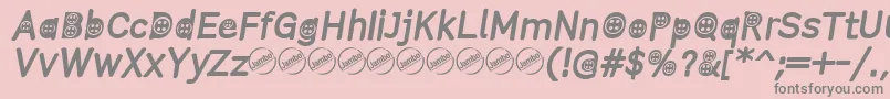 Czcionka ButtonTItalic – szare czcionki na różowym tle