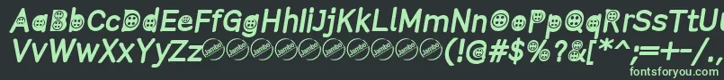 ButtonTItalic Font – Green Fonts on Black Background