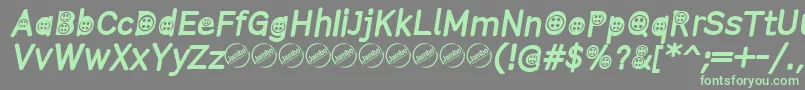 ButtonTItalic Font – Green Fonts on Gray Background