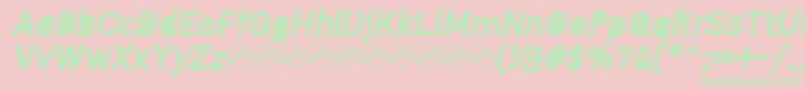 ButtonTItalic Font – Green Fonts on Pink Background