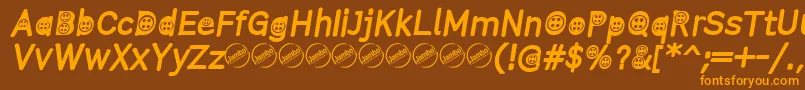 ButtonTItalic Font – Orange Fonts on Brown Background