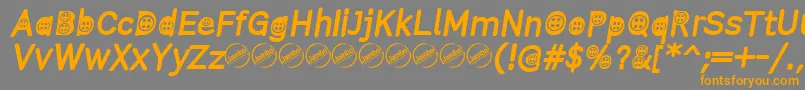 ButtonTItalic Font – Orange Fonts on Gray Background