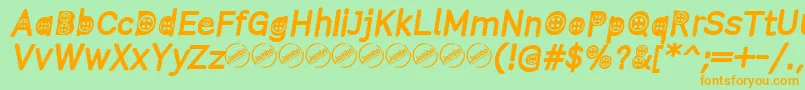ButtonTItalic Font – Orange Fonts on Green Background