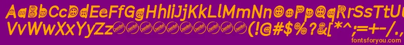 ButtonTItalic Font – Orange Fonts on Purple Background