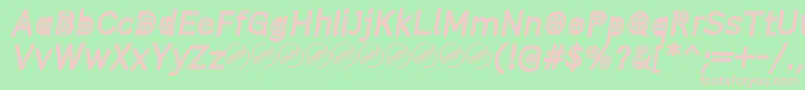 ButtonTItalic Font – Pink Fonts on Green Background