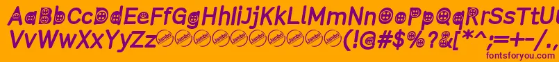 ButtonTItalic Font – Purple Fonts on Orange Background