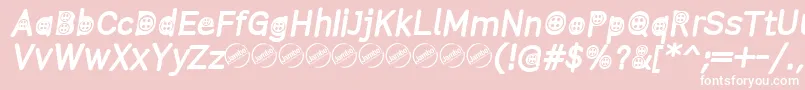 ButtonTItalic Font – White Fonts on Pink Background