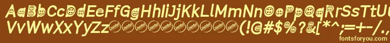 ButtonTItalic Font – Yellow Fonts on Brown Background