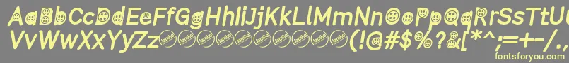 ButtonTItalic Font – Yellow Fonts on Gray Background