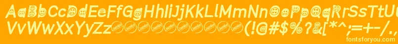 ButtonTItalic Font – Yellow Fonts on Orange Background