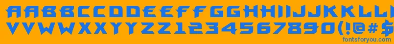 ProunbcBold-Schriftart – Blaue Schriften auf orangefarbenem Hintergrund