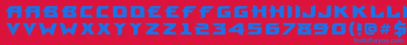 ProunbcBold Font – Blue Fonts on Red Background