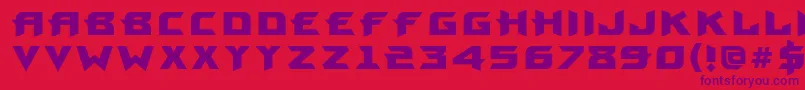 フォントProunbcBold – 赤い背景に紫のフォント