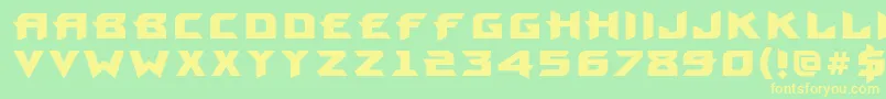 フォントProunbcBold – 黄色の文字が緑の背景にあります